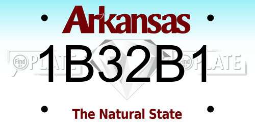 1B32B1 Arkansas License Plate