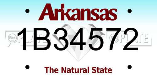 1B34572 Arkansas License Plate