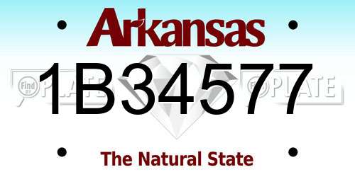 1B34577 Arkansas License Plate