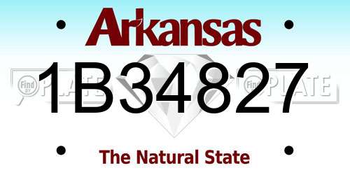 1B34827 Arkansas License Plate