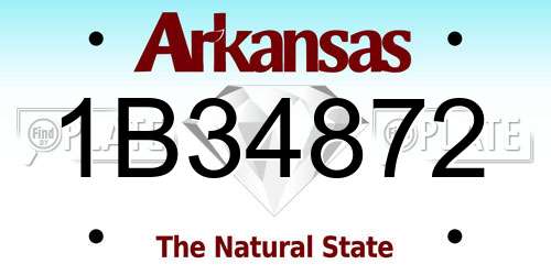 1B34872 Arkansas License Plate