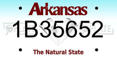 1B35652 Arkansas License Plate