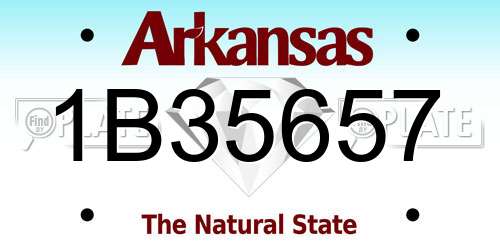 1B35657 Arkansas License Plate