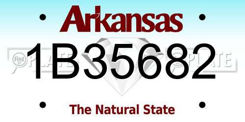 1B35682 Arkansas License Plate