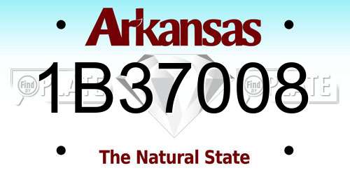1B37008 Arkansas License Plate