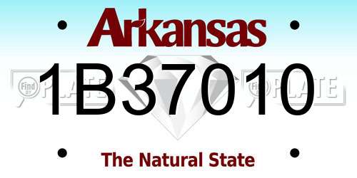 1B37010 Arkansas License Plate