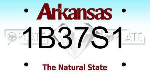 1B37S1 Arkansas License Plate