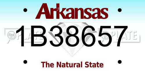 1B38657 Arkansas License Plate