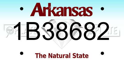 1B38682 Arkansas License Plate