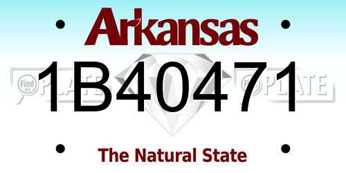 1B40471 Arkansas License Plate