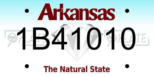 1B41010 Arkansas License Plate