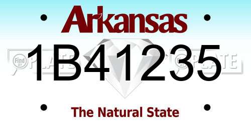 1B41235 Arkansas License Plate