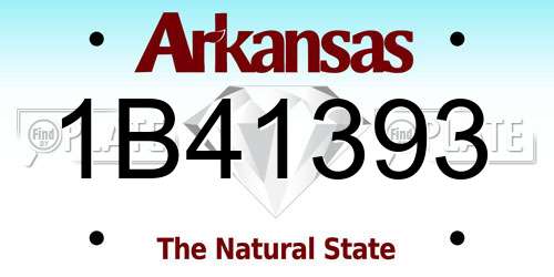 1B41393 Arkansas License Plate