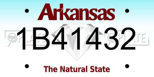 1B41432 Arkansas License Plate