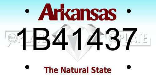 1B41437 Arkansas License Plate