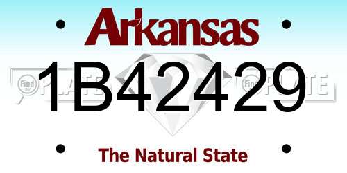 1B42429 Arkansas License Plate