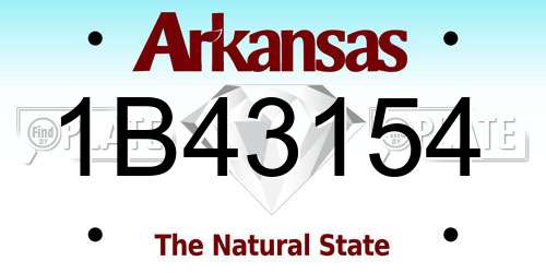 1B43154 Arkansas License Plate