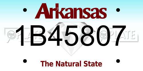 1B45807 Arkansas License Plate