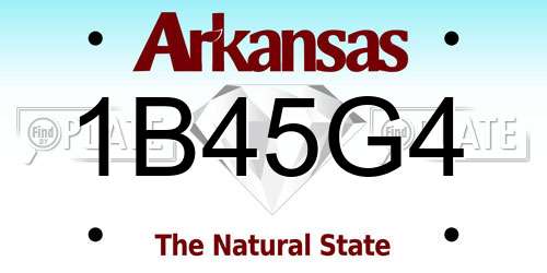 1B45G4 Arkansas License Plate