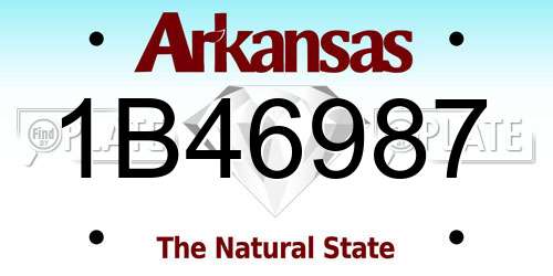 1B46987 Arkansas License Plate