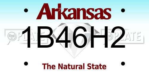 1B46H2 Arkansas License Plate