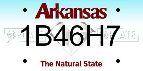 1B46H7 Arkansas License Plate