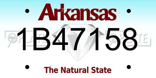 1B47158 Arkansas License Plate