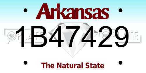 1B47429 Arkansas License Plate
