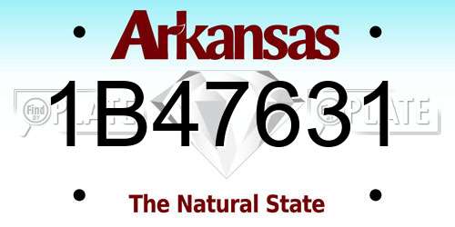 1B47631 Arkansas License Plate