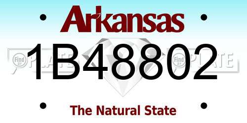 1B48802 Arkansas License Plate