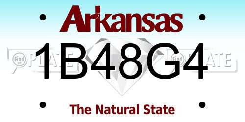 1B48G4 Arkansas License Plate