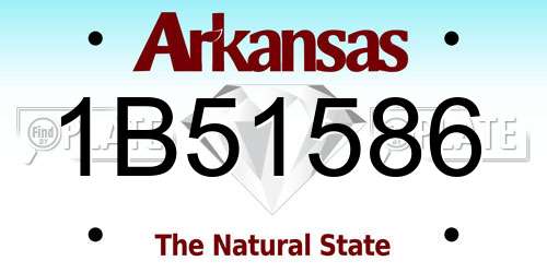 1B51586 Arkansas License Plate