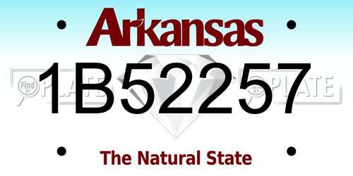 1B52257 Arkansas License Plate