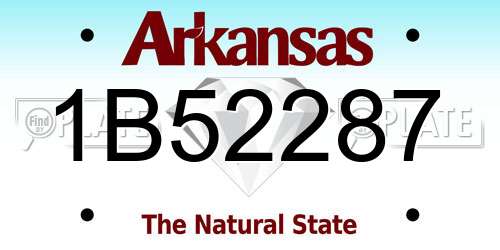 1B52287 Arkansas License Plate