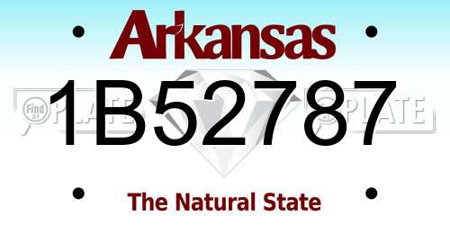 1B52787 Arkansas License Plate