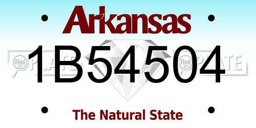 1B54504 Arkansas License Plate