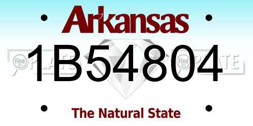1B54804 Arkansas License Plate