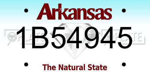 1B54945 Arkansas License Plate