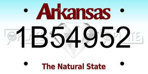 1B54952 Arkansas License Plate