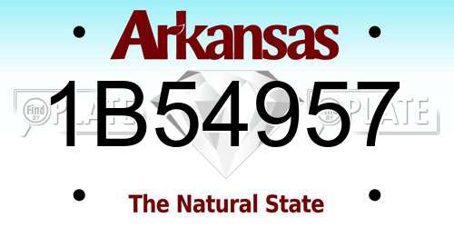 1B54957 Arkansas License Plate