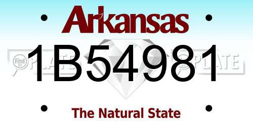 1B54981 Arkansas License Plate