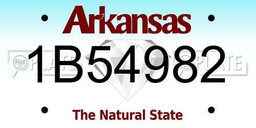 1B54982 Arkansas License Plate