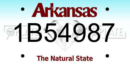 1B54987 Arkansas License Plate