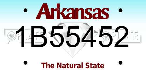 1B55452 Arkansas License Plate