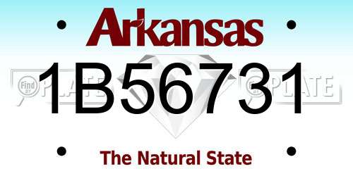 1B56731 Arkansas License Plate