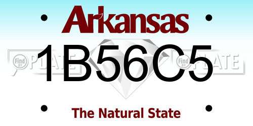 1B56C5 Arkansas License Plate