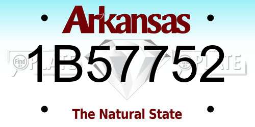 1B57752 Arkansas License Plate