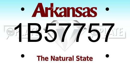 1B57757 Arkansas License Plate