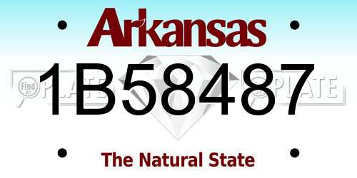 1B58487 Arkansas License Plate