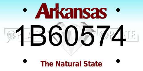 1B60574 Arkansas License Plate